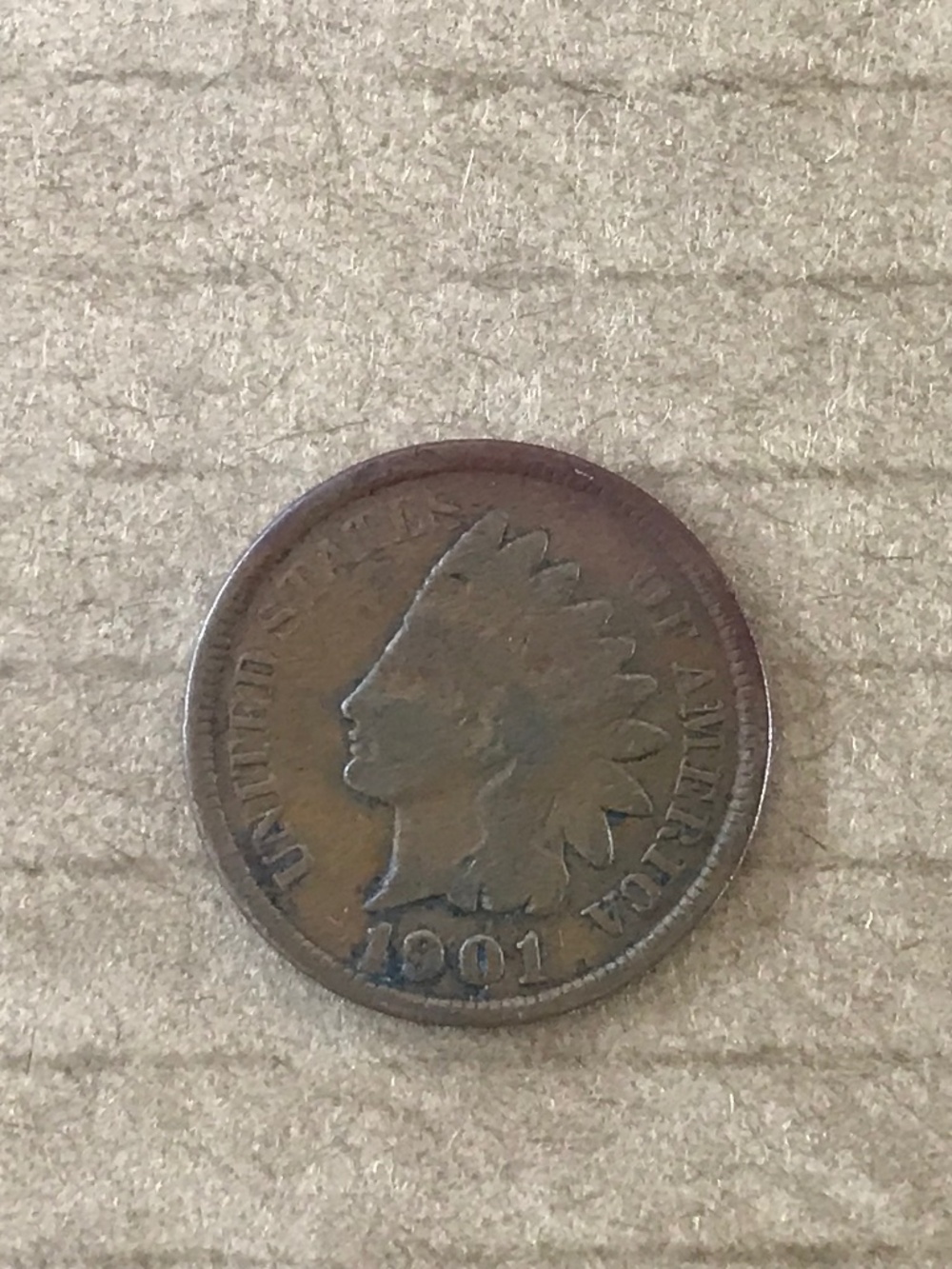 Lot of 7: Indian Head Cents, Circulated, 1901-1907, Type 3 Bronze, All = ?VG10s